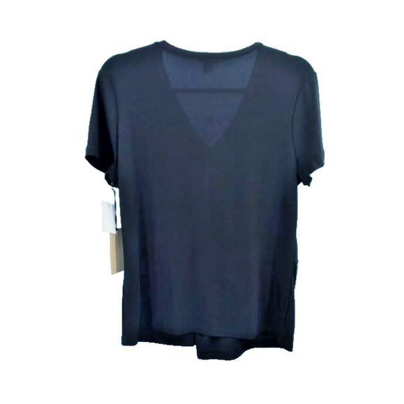 Halogen Womens Black Short Sleeve Twist Front Peplum Shirt Plus Size XXL new - Picture 2 of 4